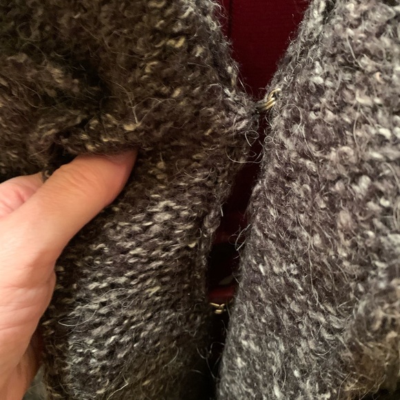 Olivia M long cardigan with knit ruffles and faux fur tuft trim NWOT - Picture 8 of 17